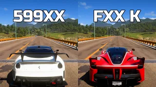 Forza Horizon 5: Ferrari 599XX Evo vs Ferrari FXX K - Drag Race
