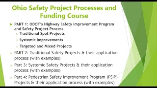 Ohio Safety Project Processes and Funding Course Webinar Series Part 1