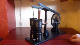 Homemade Twin Walking Beam Stirling Engine