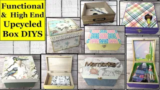 MUST TRY Functional & High--End Upcycled Box DIYS | Dollar Tree DIY | Unfinished wood boxes