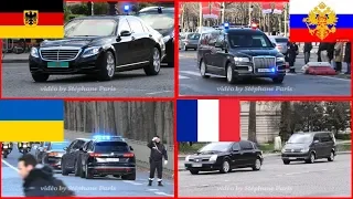 convoy of   Angela Merkel,Volodymyr Zelensky,Vladimir Putin,Emmanuel Macron