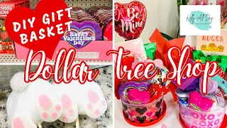 DOLLAR TREE SHOP WITH ME VALENTINES DIY GIFT BASKETS