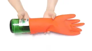 It's amazing to put rubber gloves on a beer bottle
