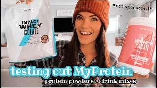 Testing Out MyProtein Protein Powders + Drink Mixes *NOT SPONSORED* || First Impression + Review