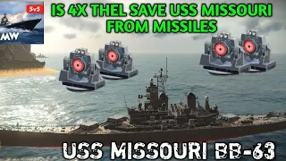 Is 4x Thel Laser Save Battleship USS Missouri From Missiles???- Modern Warships Missouri Gameplay