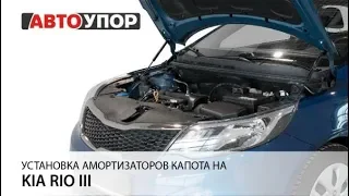 Установка амортизаторов капота на Kia Rio III