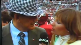 Bear Bryant has no time for girl sideline reporter.