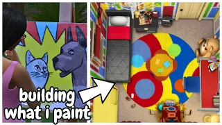 building whatever my sim paints in The Sims 4
