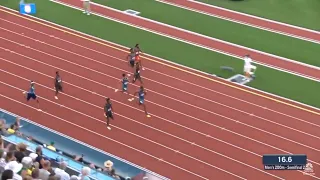 17 year old broke Usain Bolts world junior record and after runs out of stadium (Erriyon Knighton)