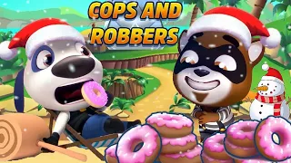 Talking Tom Gold Run Christmas COPS AND ROBBERS EVENT Deputy Hank vs Roy Raccoon GAMEPLAY