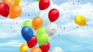 Colorful balloons flying on a cheerful day free stock video