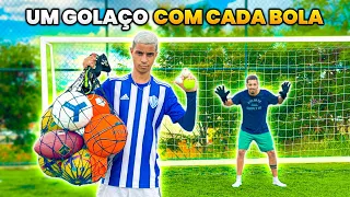 MARCANDO UM INCRÍVEL GOLAÇO COM CADA TIPO DE BOLA!!!