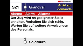 SBB/CFF/FFS Ansage • ALARM • Der Zug wird anhalten