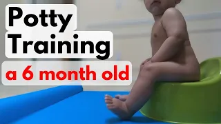 6 MONTH OLD PEES IN THE POTTY. Potty training a 6 month old. How to potty train your baby.