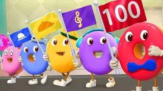 １００この　ドーナツ　だいしゅうごう！ | ドーナツの歌 | 赤ちゃんが喜ぶ歌 | 子供の歌 | 童謡 | アニメ | 動画 | ベビーバス| BabyBus