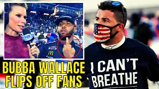 Bubba Wallace Gets BOOED All Weekend, FLIPS OFF His Haters During Interview | NASCAR Fans HATE Him!