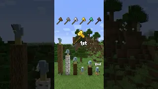 Wood vs stone vs iron vs gold vs diamond which Axe is faster in Minecraft #short