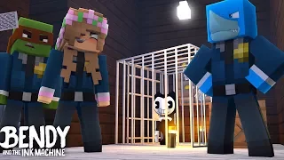 Minecraft BENDY AND THE INK MACHINE GOES TO JAIL - w/ Little Kelly and Tiny Turtle Sharky