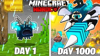 I Survived 1000 Days as a WARDEN BEE in HARDCORE Minecraft! (Full Story)