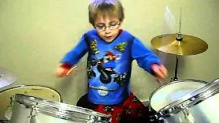 5 year old free style on drums