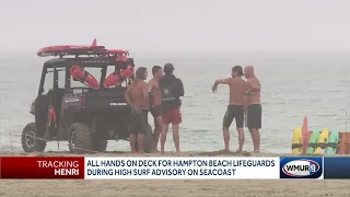 Lifeguards watch for rip currents on Hampton Beach