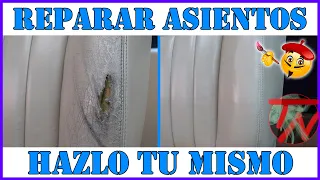 Como REPARAR ASIENTOS DE CUERO con Agujeros Rajas y Grietas 😨 ???💲 | Pintar Asientos Detail Coche 💺🖌