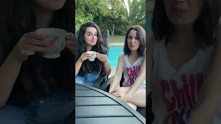 Espresso￼ first times ￼ drinking  the ￼ coffee ☕️ ￼ laura marano and Vanessa Marano