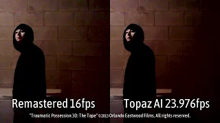 Testing Topaz Video AI v3.0.5 Frame Interpolation on "Traumatic Possession 3D: the Tape".