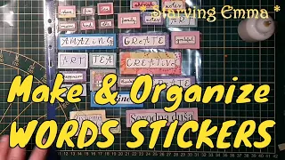 Word Sticker Ephemera Organization - Starving Emma