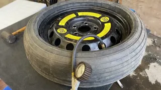 Inflating a compact temporary spare tire from Cayenne / Touareg /Q7