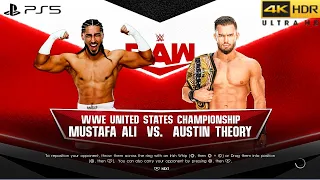 WWE 2K22 (PS5) - AUSTIN THEORY vs MUSTAFA ALI | UNITED STATES TITLE MATCH | RAW, DEC. 5, 2022 [4K]