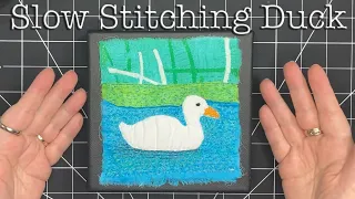 Slow Stitching Duck Trapunto Inspired Textile Collage Art - Full Process