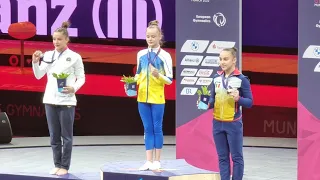 Medal Ceremony - Beam Final - 2022 European Championships Junior