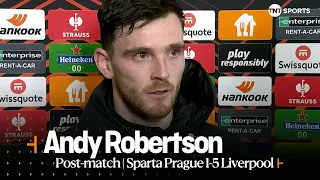 "NUNEZ NEEDS TO KEEP SCORING" | Andrew Robertson | Sparta Prague 1-5 Liverpool | UEFA Europa League