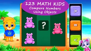 123 Math Kids #2 - Compare Numbers using Objects with Lucas and Ruby! | RV AppStudios Games