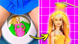 MAKEOVER BONEKA KAYA VS MISKIN 👸 Kerajinan & Gadget Terbaik🌟 Ide DIY Miniatur Lucu oleh 123 GO!