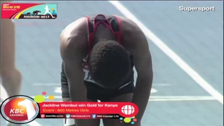 Jackline Wambui win gold for Kenya in 800M Race