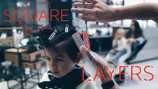 KIDS HAIRCUT FOR BOY with flat and round layers - NIKITOCHKIN