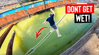 CRAZY BALANCE TEST over Disgusting Water! Who falls in first?