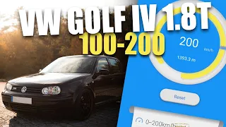 VW Golf 4 GTI 1.8T 20V 0-100 100-200 | acceleration dragy sound