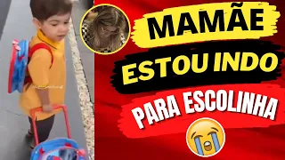 LEOZINHO VAI PARA ESCOLINHA PELA 1° VEZ E QUIS MOSTRAR PARA A MAMÃE, É DE CHORAR😭