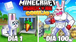 SOBREVIVÍ 100 DÍAS como un CONEJO en MINECRAFT HARDCORE!