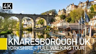 Beautiful Knaresborough Town, Viaduct and Castle, Yorkshire UK 2022 | 4K English countryside Walk