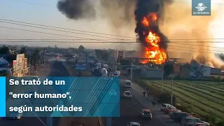 Momento exacto de explosión de pipa en gasolinera sobre carretera Tula-Tlahuelilpan
