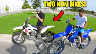 FIRST RIDE ON TWO BRAND NEW YZ450 DIRT BIKES!