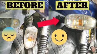 How to repair broken side indicator of any motorcycle | indicator stay change (pulsar 150)