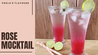 How to make ROSE MOCKTAIL | SPARKLING ROSE | VIRGIN ROSE MOJITO | ROSE LEMONADE | SUMMER COOLER