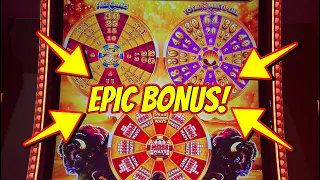 💲💲EPIC 4 COIN TRIGGER BONUS ON NEW BUFFALO WHEELS OF REWARDS: JACKPOT HANDPAY