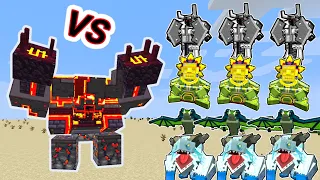 1 Netherite Monstrosity Vs. 3 Mowzie's Mobs in Minecraft | 3vs1