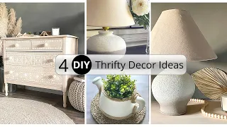 4 Home Decor DIY: Boho Dresser paint wash, DIY Lamp & Lampshade, Vase Makeovers|ASMR diy home decor